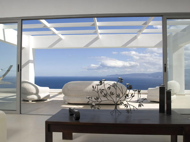 Elounda Villa Sapphire (Zafira): Villa Sapphire Living Room With View To Sea